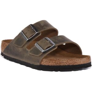 Sandale Birkenstock Arizona en cuir nubuck huilé olive - Mixte - Boucle de serrage - Plat Vert - Publicité Sandale Birkenstock Arizona en cuir nubuck huilé olive - Mixte - Boucle de serrage - Plat Vert - Publicité
