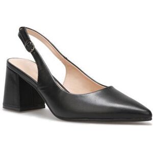 LA MODEUSE Escarpins en simili à bout pointu et talon carré.Dotés dune bride réglable et dune semelle rembourrée. pour femme - Escarpins - Noir - Publicité LA MODEUSE Escarpins en simili à bout pointu et talon carré.Dotés dune bride réglable et dune semelle rembourrée. pour femme - Escarpins - Noir - Publicité