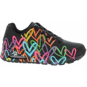 Chaussures Femme SKECHERS Uno Highlight Lovei Noir - Dessus Synthétique - Talon Plat - Lacets Noir - Publicité Chaussures Femme SKECHERS Uno Highlight Lovei Noir - Dessus Synthétique - Talon Plat - Lacets Noir - Publicité