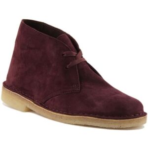 Bottines Desert en cuir suédé à 2 œillets pour femmes - Clarks Originals - Violet - Lacets - Daim-Nubuck - Plat Violet - Publicité Bottines Desert en cuir suédé à 2 œillets pour femmes - Clarks Originals - Violet - Lacets - Daim-Nubuck - Plat Violet - Publicité