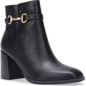 Bottines en simili à bout et talon carrés avec bride à mors doré.Dotées dun zip côté intérieur. pour femme - Bottines - La Modeuse Noir - Publicité Bottines en simili à bout et talon carrés avec bride à mors doré.Dotées dun zip côté intérieur. pour femme - Bottines - La Modeuse Noir - Publicité