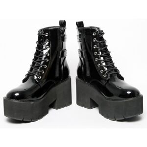 DEMONIA Botte plateforme vinyle Amelina - Femme - Noir - Talon 8cm - Fermeture ZIP latéral Noir - Publicité DEMONIA Botte plateforme vinyle Amelina - Femme - Noir - Talon 8cm - Fermeture ZIP latéral Noir - Publicité