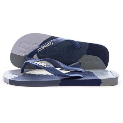Tongs Bleu/Marine/Grise Homme Havaianas Logomania Bleu - Publicité Tongs Bleu/Marine/Grise Homme Havaianas Logomania Bleu - Publicité