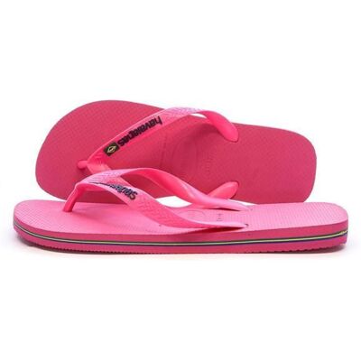 Tongs Rose Femme Havaianas Brasil Logo Neon Infra Rose - Publicité Tongs Rose Femme Havaianas Brasil Logo Neon Infra Rose - Publicité