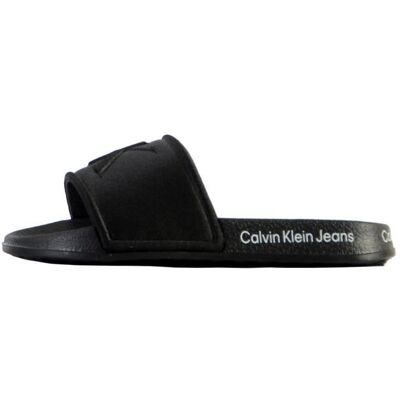 Sandales - Calvin Klein Jeans Pool Slide V3B0-80637 - Enfant - Noir - Logo Calvin Klein Noir - Publicité Sandales - Calvin Klein Jeans Pool Slide V3B0-80637 - Enfant - Noir - Logo Calvin Klein Noir - Publicité