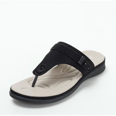 INSFITY Tongs Femme Ete de Plage Confortable Flip Flops Plates Antidérapantes - Noir Noir - Publicité INSFITY Tongs Femme Ete de Plage Confortable Flip Flops Plates Antidérapantes - Noir Noir - Publicité