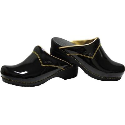 Sabot - SANITA - Fillette - Noir Vernis - Cuir - Taille 24 à 34 Noir - Publicité Sabot - SANITA - Fillette - Noir Vernis - Cuir - Taille 24 à 34 Noir - Publicité