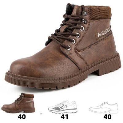 ECELEN Rouge-brun 813 Chaussures de sécurité hommes et femmes Marron - Publicité ECELEN Rouge-brun 813 Chaussures de sécurité hommes et femmes Marron - Publicité