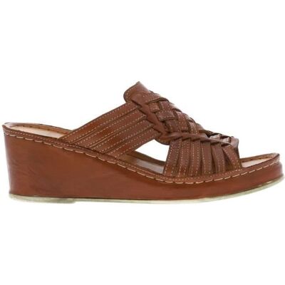 Mules FANNI cuir talon semi-compensé Laura Vita marron Marron - Publicité Mules FANNI cuir talon semi-compensé Laura Vita marron Marron - Publicité