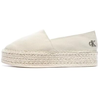 Espadrilles Ecru Femme Calvin Klein Jeans Flatform Blanc - Publicité Espadrilles Ecru Femme Calvin Klein Jeans Flatform Blanc - Publicité