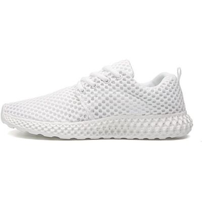 KIANII Baskets pour hommes blanches à lacets respirantes chaussures en maille uniques chaussures décontractées Blanc - Publicité KIANII Baskets pour hommes blanches à lacets respirantes chaussures en maille uniques chaussures décontractées Blanc - Publicité