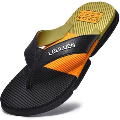 INSFITY Tongs Homme Ete Plates Antidérapant Confortable - Marque - Modèle - Orange - Pour Piscine et Plage Orange - Publicité INSFITY Tongs Homme Ete Plates Antidérapant Confortable - Marque - Modèle - Orange - Pour Piscine et Plage Orange - Publicité