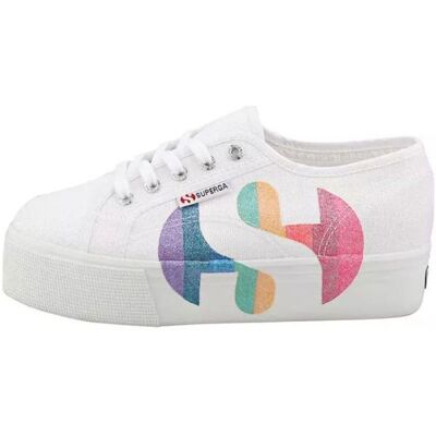 Basket Superga - SUPERGA - 2790-COTW PRINTED LOGOGLITTER - Plateau - Femme - Blanc multicolore Blanc - Publicité Basket Superga - SUPERGA - 2790-COTW PRINTED LOGOGLITTER - Plateau - Femme - Blanc multicolore Blanc - Publicité