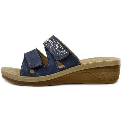 Mule Femme - INBLU - Bleu - Strass - Fermeture à scratch - Compensé Bleu - Publicité Mule Femme - INBLU - Bleu - Strass - Fermeture à scratch - Compensé Bleu - Publicité