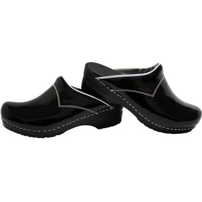 Sabot - SANITA - Femme - Noir Vernis - 100% Cuir - Taille 35 à 42 Noir - Publicité Sabot - SANITA - Femme - Noir Vernis - 100% Cuir - Taille 35 à 42 Noir - Publicité