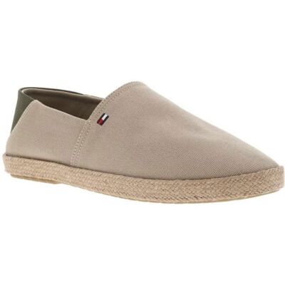 Tommy Hilfiger Espadrilles talon plat Beige - Publicité Tommy Hilfiger Espadrilles talon plat Beige - Publicité