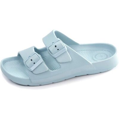 Isotoner Mules claquettes ultra confortables faciles à enfiler bleu clair femme Bleu - Publicité Isotoner Mules claquettes ultra confortables faciles à enfiler bleu clair femme Bleu - Publicité