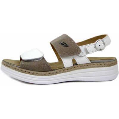Sandales orthopédiques - Femme - STILEDIVITA - Cuir - Blanc/Beige Blanc - Publicité Sandales orthopédiques - Femme - STILEDIVITA - Cuir - Blanc/Beige Blanc - Publicité