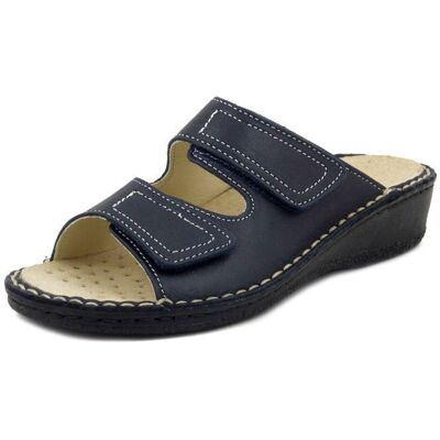 Mule Femme - CINZIA SOFT - Bleu - Cuir douce - Double réglage à scratch Bleu - Publicité Mule Femme - CINZIA SOFT - Bleu - Cuir douce - Double réglage à scratch Bleu - Publicité