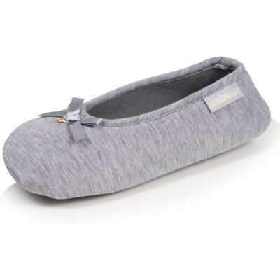 Isotoner Chaussons jersey semelle gomme antidérapante gris chiné femme Gris - Publicité Isotoner Chaussons jersey semelle gomme antidérapante gris chiné femme Gris - Publicité