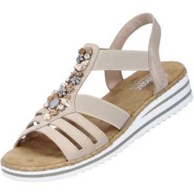 Sandales pour dames Beige - RIEKER - Plat - Textile - Basse - Adulte Violet - Publicité Sandales pour dames Beige - RIEKER - Plat - Textile - Basse - Adulte Violet - Publicité