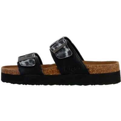KAPORAL Mules Plate Cuir Solinea - Noir Noir - Publicité KAPORAL Mules Plate Cuir Solinea - Noir Noir - Publicité