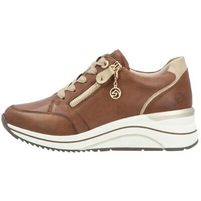 Basket Cuir - REMONTE - Gloria - Marron-Combi - Compensé - Lacets - Femme Marron - Publicité Basket Cuir - REMONTE - Gloria - Marron-Combi - Compensé - Lacets - Femme Marron - Publicité