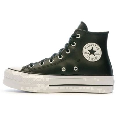 Baskets Femme Converse All Star Platform en Cuir Noir Blanc - Publicité Baskets Femme Converse All Star Platform en Cuir Noir Blanc - Publicité