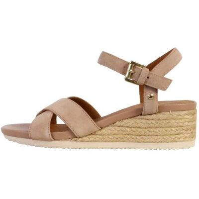 Sandales compensées - GEOX - Ischia Corda B - Cuir - Rose - Talon de 8 cm Rose - Publicité Sandales compensées - GEOX - Ischia Corda B - Cuir - Rose - Talon de 8 cm Rose - Publicité