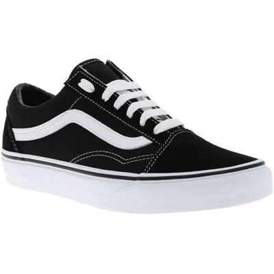 Chaussures de tennis - VANS - Old Skool - Homme - Cuir - A élastique - Noir Noir - Publicité Chaussures de tennis - VANS - Old Skool - Homme - Cuir - A élastique - Noir Noir - Publicité