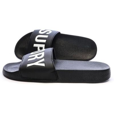 Claquettes Noir/Blanc Homme Superdry Pool Slide Noir - Publicité Claquettes Noir/Blanc Homme Superdry Pool Slide Noir - Publicité