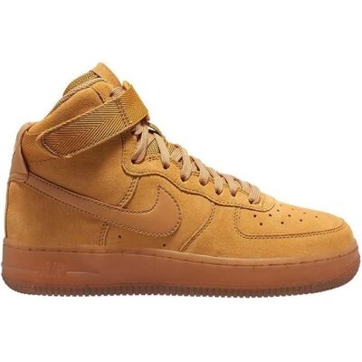 Basket Junior Nike AIR FORCE 1 HI LV8 3 GS - Marron - Cuir - Lacets Jaune - Publicité Basket Junior Nike AIR FORCE 1 HI LV8 3 GS - Marron - Cuir - Lacets Jaune - Publicité