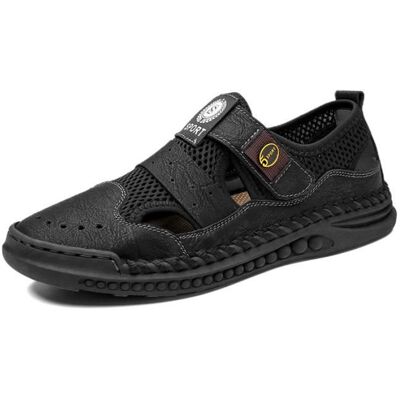 Sandale Été Homme Extérieur Plats en Maille Respirante Casual Retro - INSFITY - Noir - Scratch - Polyester Noir - Publicité Sandale Été Homme Extérieur Plats en Maille Respirante Casual Retro - INSFITY - Noir - Scratch - Polyester Noir - Publicité