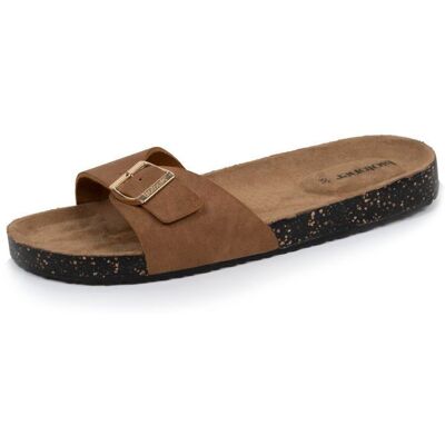 Isotoner Sandales Double bride camel femme Marron - Publicité Isotoner Sandales Double bride camel femme Marron - Publicité