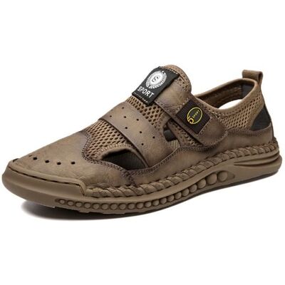 Sandale Homme Été en Maille Respirante - INSFITY - Kaki - Scratch - Casual Retro Marron - Publicité Sandale Homme Été en Maille Respirante - INSFITY - Kaki - Scratch - Casual Retro Marron - Publicité