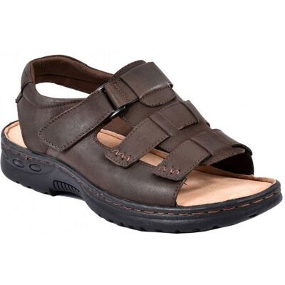 Sandales - OZABI - CUIR scratch - Semelle Soft Touch - Homme Marron - Publicité Sandales - OZABI - CUIR scratch - Semelle Soft Touch - Homme Marron - Publicité