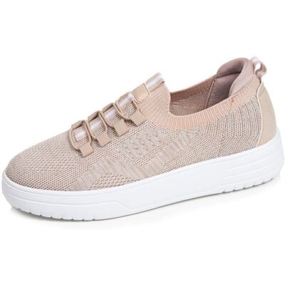 Isotoner Baskets confortable résistante semelle à mémoire forme et facile à enfiler beige femme Beige - Publicité Isotoner Baskets confortable résistante semelle à mémoire forme et facile à enfiler beige femme Beige - Publicité