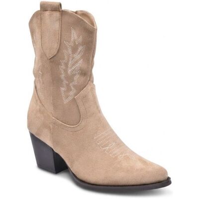 OZABI Bottines Santiag Femme Suédine Talon Bloc 6 cm Bout Pointu Mi-Mollet H819 TAUPE Beige - Publicité OZABI Bottines Santiag Femme Suédine Talon Bloc 6 cm Bout Pointu Mi-Mollet H819 TAUPE Beige - Publicité