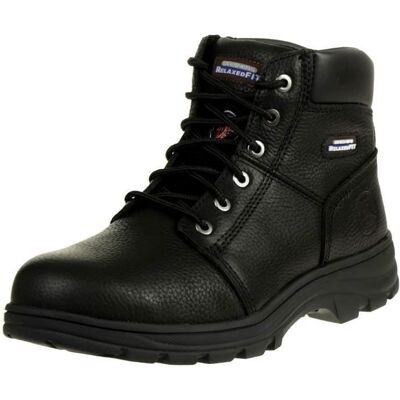 Bottines de travail - SKECHERS - Workshire 77009EC - Cuir noir - Lacets - Hauteur moyenne Noir - Publicité Bottines de travail - SKECHERS - Workshire 77009EC - Cuir noir - Lacets - Hauteur moyenne Noir - Publicité