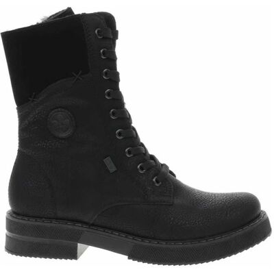Chaussures Femme RIEKER 7204801 en Cuir Noir à Lacets - Talon Plat Noir - Publicité Chaussures Femme RIEKER 7204801 en Cuir Noir à Lacets - Talon Plat Noir - Publicité