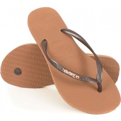 Tong Havaianas Slim Logo Métal 4... Rose Rose - Publicité Tong Havaianas Slim Logo Métal 4... Rose Rose - Publicité