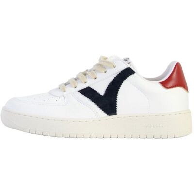Basket femme - VICTORIA - Madrid Efecto - Blanc/Bleu marine - Taille 41 - Talon plat Blanc - Publicité Basket femme - VICTORIA - Madrid Efecto - Blanc/Bleu marine - Taille 41 - Talon plat Blanc - Publicité