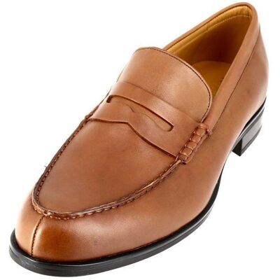 BELYM Mocassin homme de ville en Véritable cuir cognac MC150 39 Marron - Publicité BELYM Mocassin homme de ville en Véritable cuir cognac MC150 39 Marron - Publicité