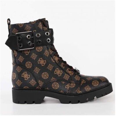 Bottine Guess Femme 4G signature Marron cuir Marron - Publicité Bottine Guess Femme 4G signature Marron cuir Marron - Publicité