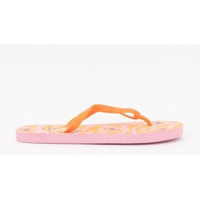 Tong imprimé feuille et fleur Femme TORRENTE Orange - Publicité Tong imprimé feuille et fleur Femme TORRENTE Orange - Publicité