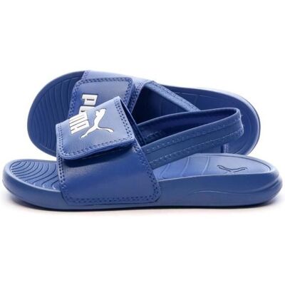 Sandales - Puma - Popcat 20 - Cuir - Confort - Scratch Bleu - Publicité Sandales - Puma - Popcat 20 - Cuir - Confort - Scratch Bleu - Publicité