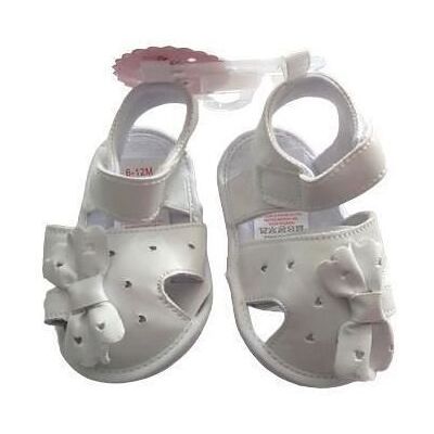 BIJOUTERIE PAPILLON BLEU Chaussures Bébé Fille - Sandales - Souple - Cuir PU - Blanc - Motif Noeud - Tailles 0/6 et 6/12 Mois Blanc - Publicité BIJOUTERIE PAPILLON BLEU Chaussures Bébé Fille - Sandales - Souple - Cuir PU - Blanc - Motif Noeud - Tailles 0/6 et 6/12 Mois Blanc - Publicité