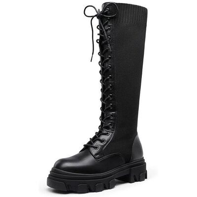Bottes femme DREAM PAIRS style glan jusqu’aux genoux éco-daim extensible effet daim talon stable 7 6 cm semelle TPR antidérapante Noir - Publicité Bottes femme DREAM PAIRS style glan jusqu’aux genoux éco-daim extensible effet daim talon stable 7 6 cm semelle TPR antidérapante Noir - Publicité