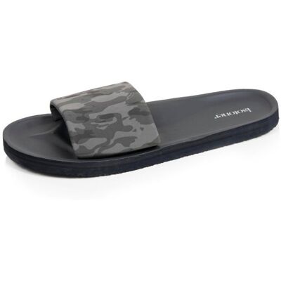 Isotoner Mules claquettes Sandales Plage dété Semelles Eva légères et confortable camo homme Gris - Publicité Isotoner Mules claquettes Sandales Plage dété Semelles Eva légères et confortable camo homme Gris - Publicité