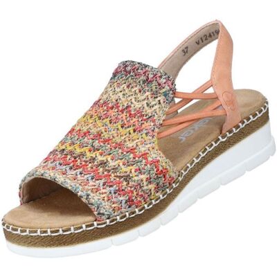 Rieker Sandalettes pour Femme V1241-90 Multicolore Blanc - Publicité Rieker Sandalettes pour Femme V1241-90 Multicolore Blanc - Publicité